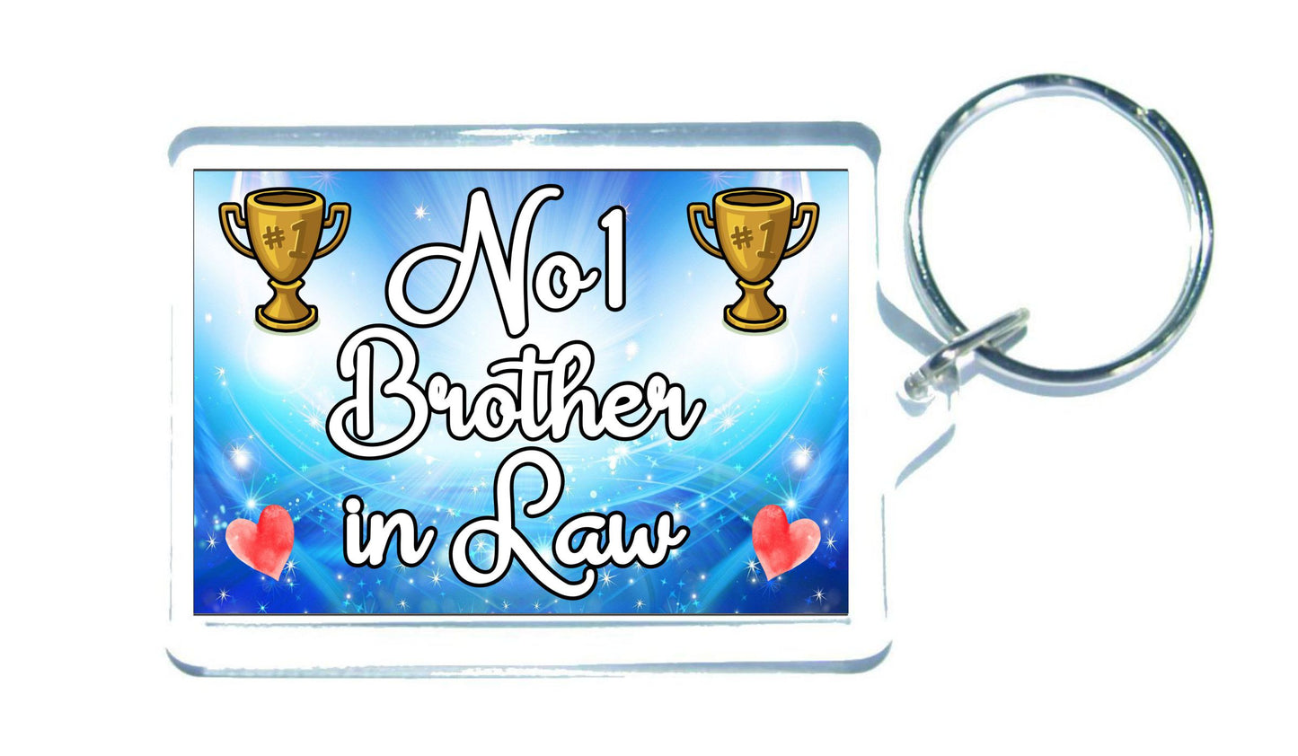 Brother in Law Keyring Gift - Number One Brother in Law - Cute Fun Novelty Family Present