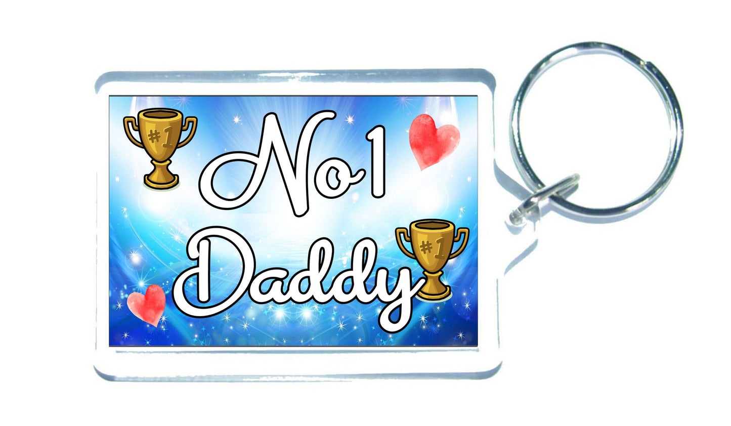 Daddy Keyring Gift - Number One Daddy - Cute Fun Novelty Family Present