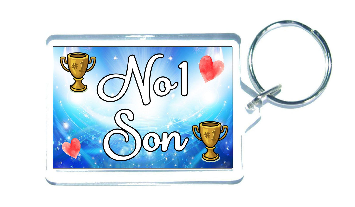 Son Keyring Gift - Number One Son - Cute Fun Novelty Family Present
