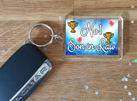 Son in Law Keyring Gift - Number One Son in Law - Cute Fun Novelty Family Present