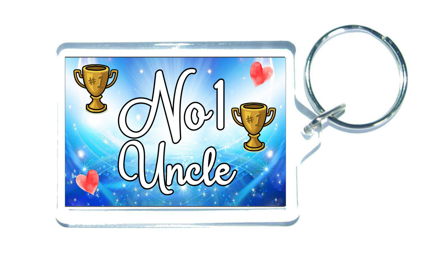 Uncle Keyring Gift - Number One Uncle - Cute Fun Novelty Family Present