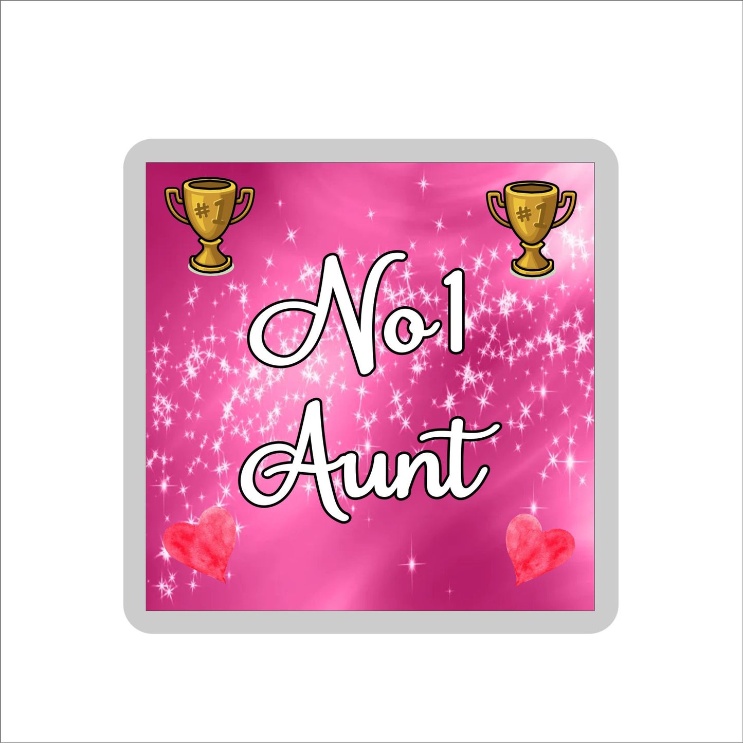 Aunt Coaster Gift - Number One Aunt - Fun Cute Novelty Family Present