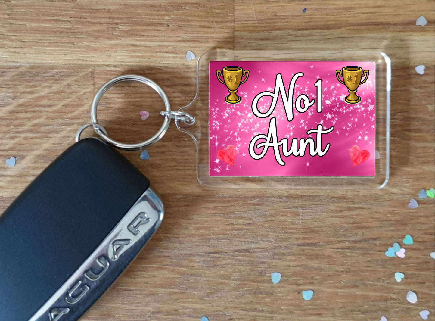 Aunt Keyring Gift - Number One Aunt - Cute Fun Novelty Family Present