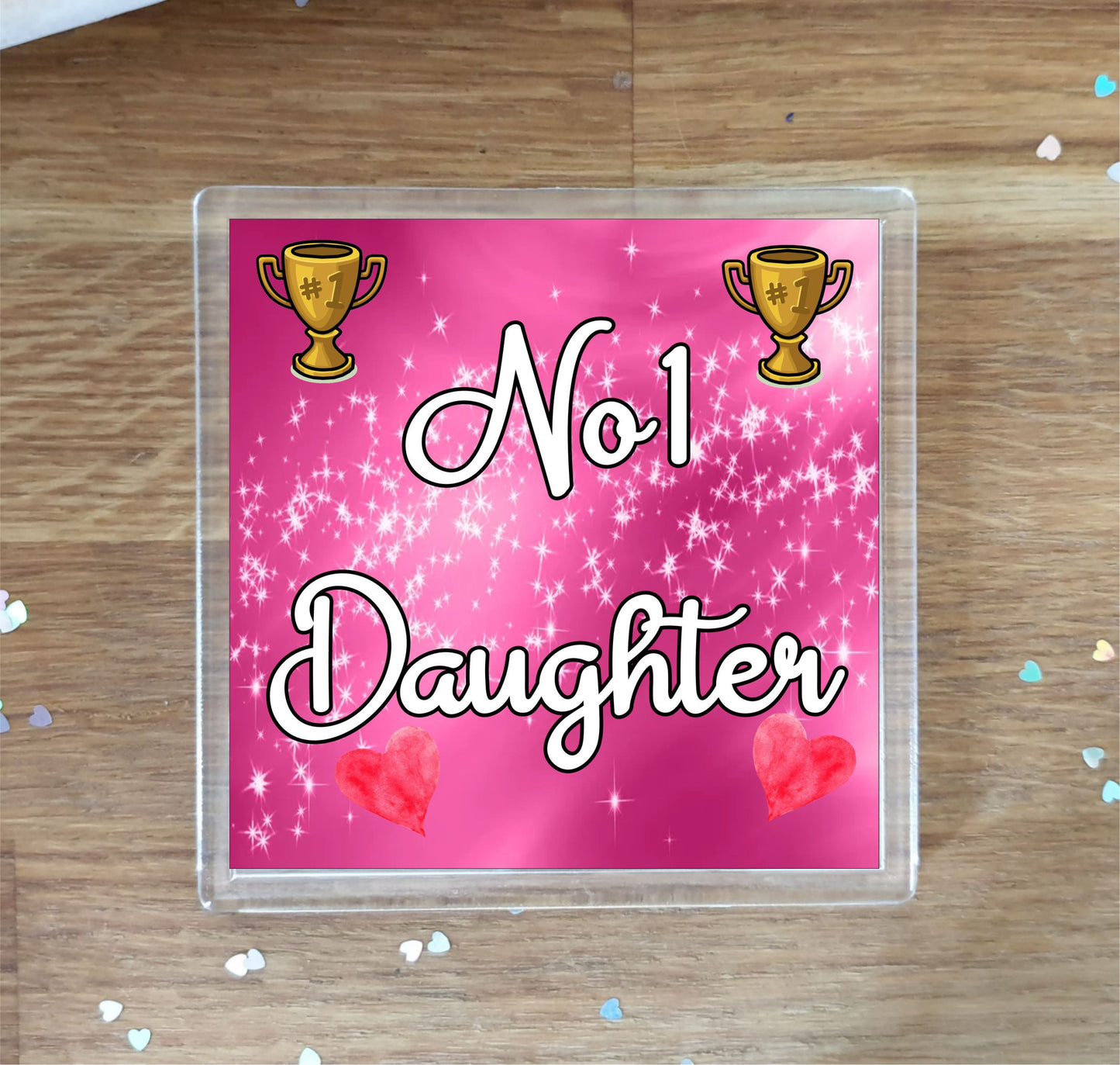 Daughter Coaster Gift - Number One Daughter - Fun Cute Novelty Family Present