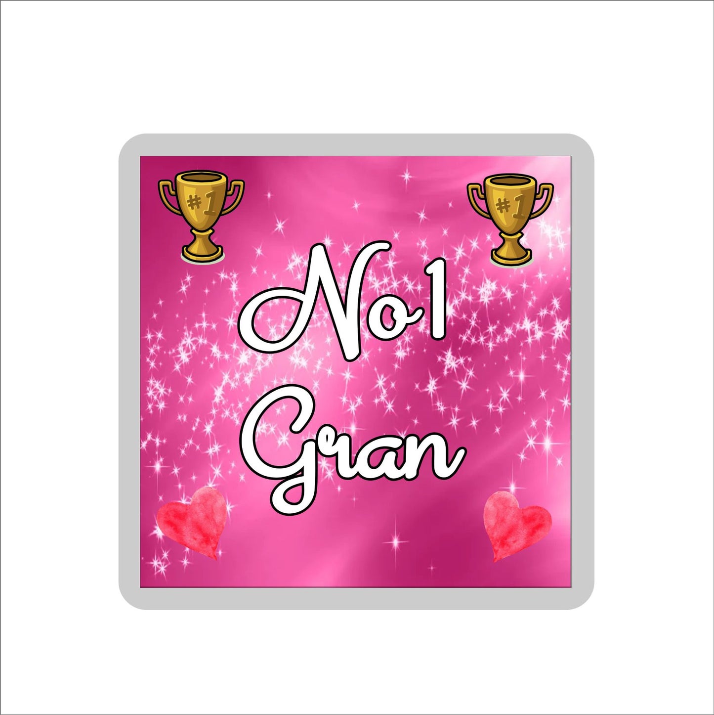 Gran Coaster Gift - Number One Gran - Fun Cute Novelty Family Present