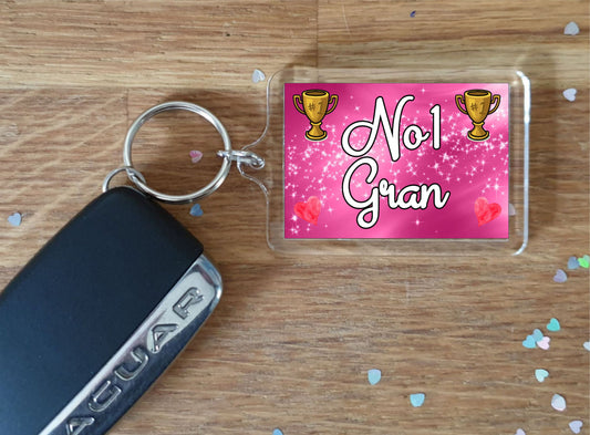 Gran Keyring Gift - Number One Gran - Cute Fun Novelty Family Present