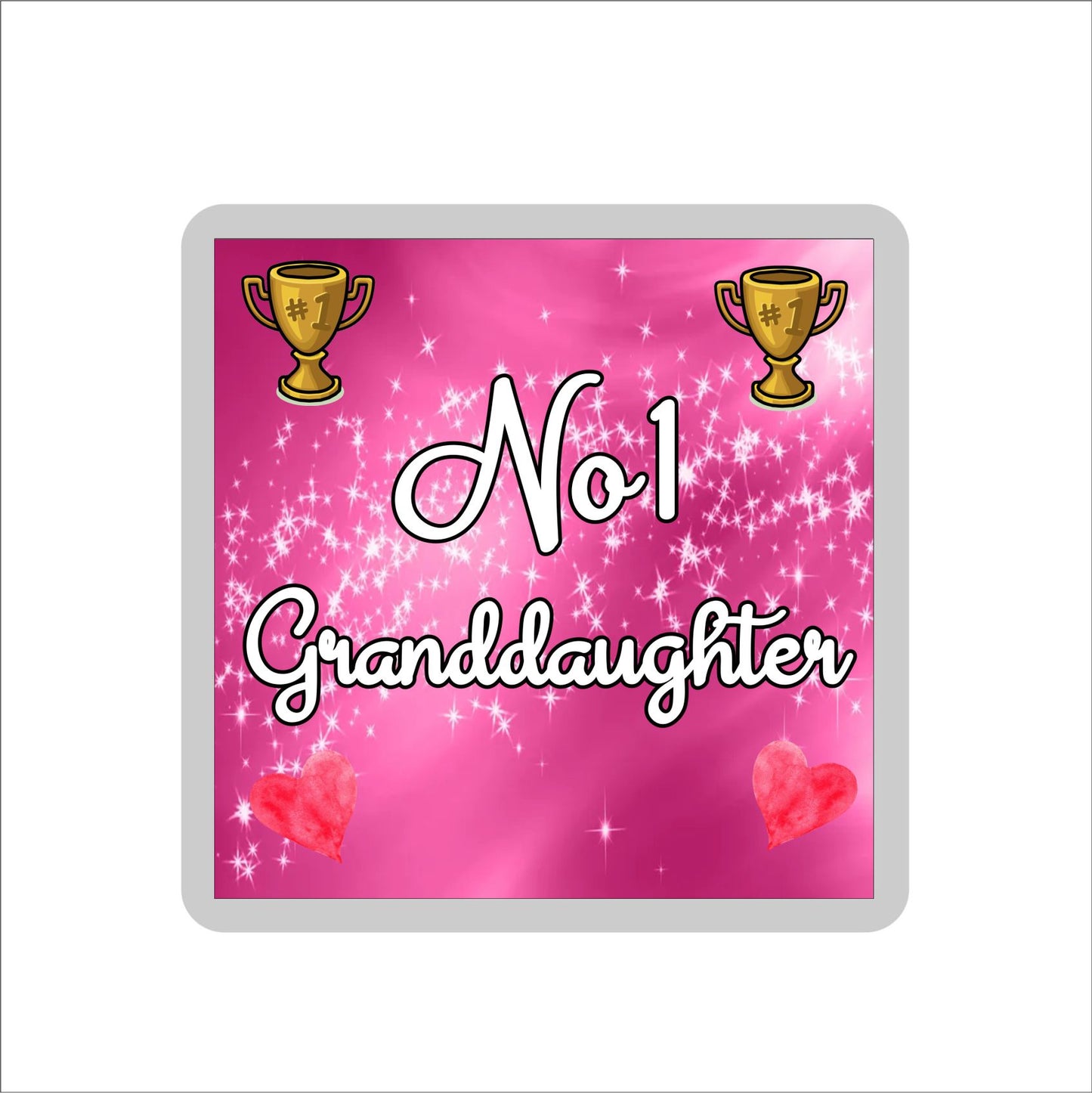Granddaughter Coaster Gift - Number One Granddaughter - Fun Cute Novelty Family Present