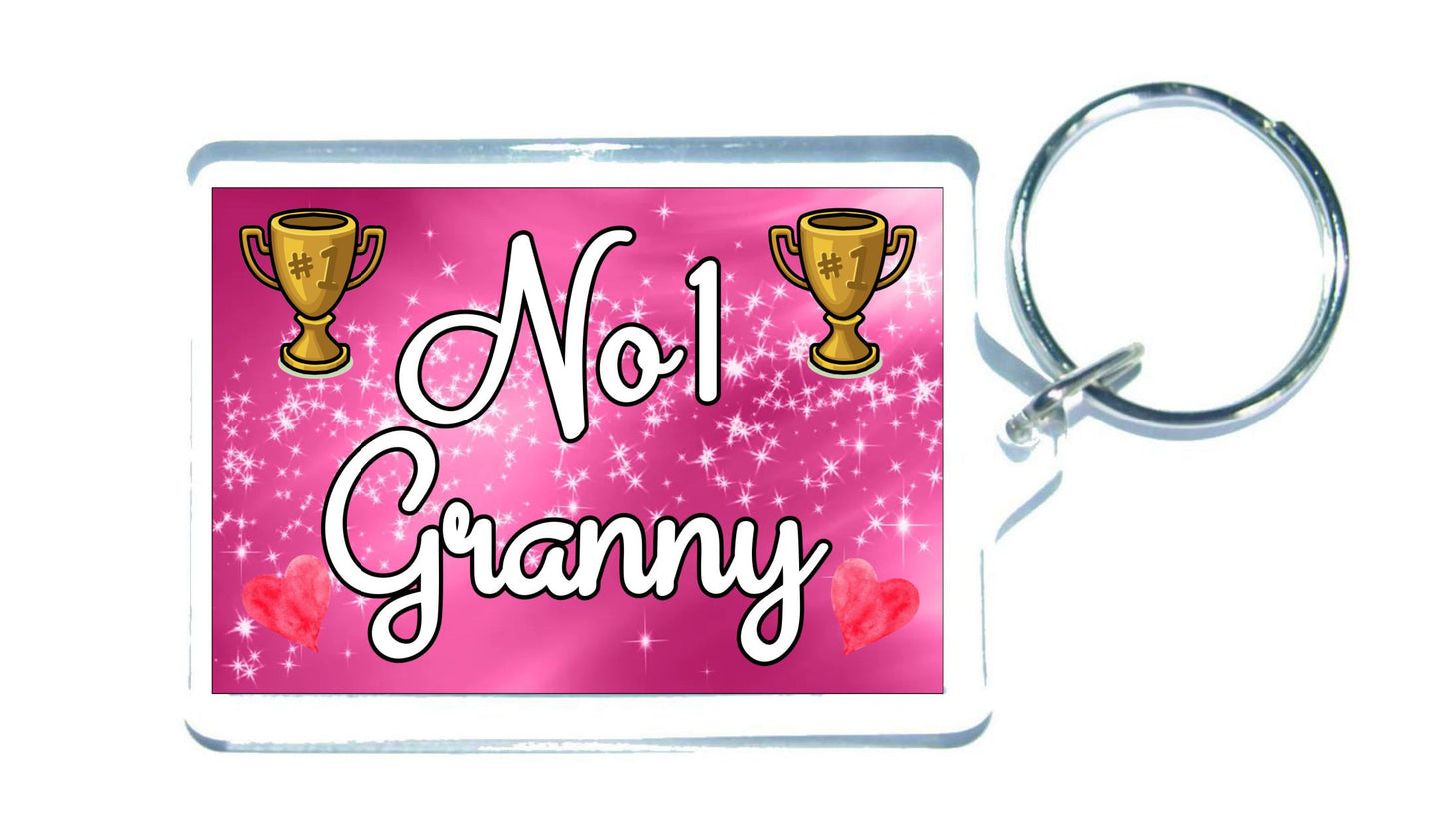 Granny Keyring Gift - Number One Granny - Cute Fun Novelty Family Present