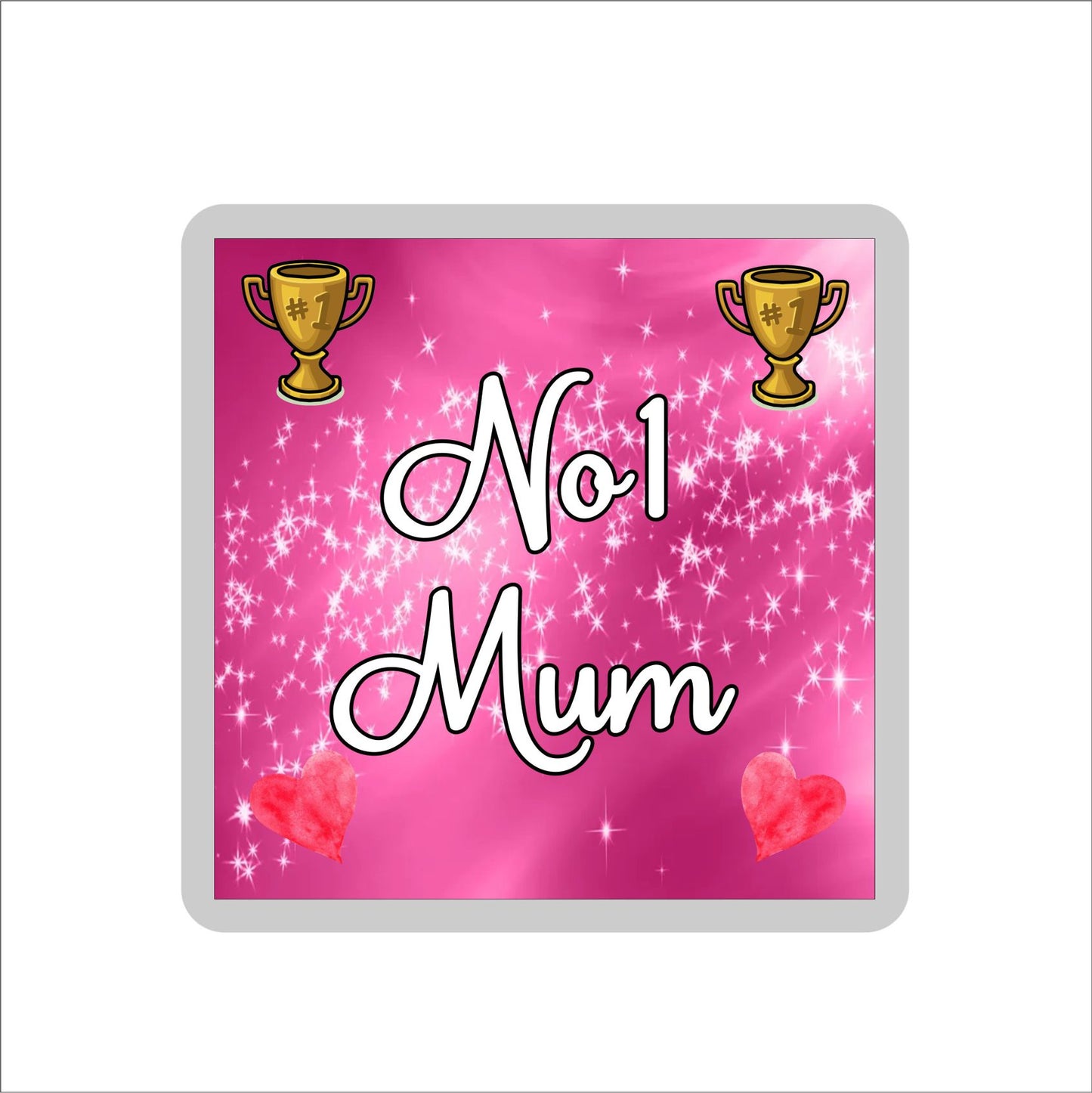 Mum Coaster Gift - Number One Mum - Fun Cute Novelty Family Present