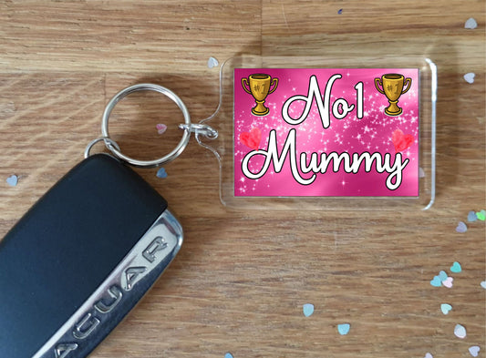 Mummy Keyring Gift - Number One Mummy - Cute Fun Novelty Family Present