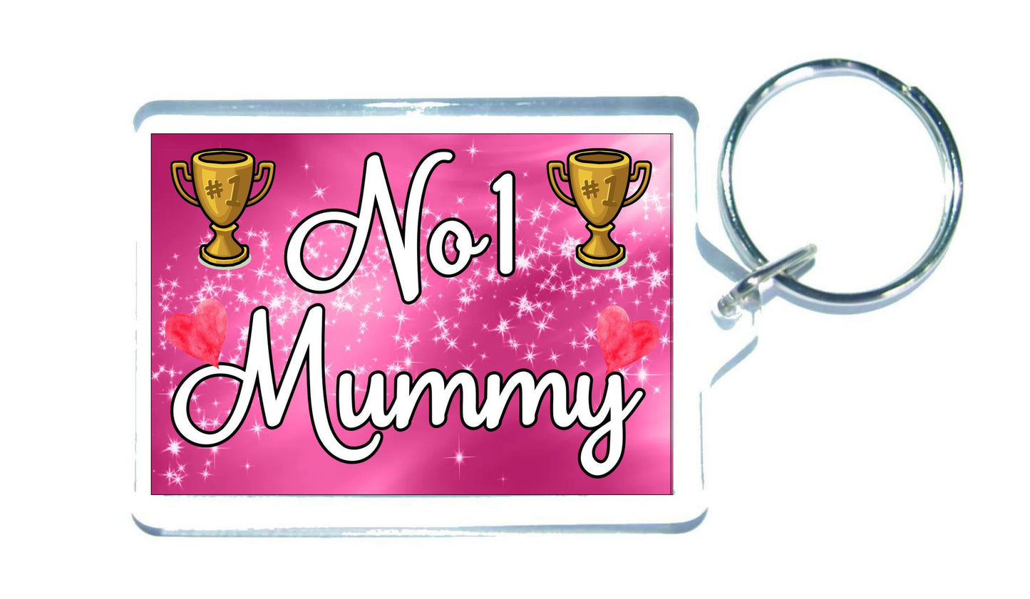 Mummy Keyring Gift - Number One Mummy - Cute Fun Novelty Family Present