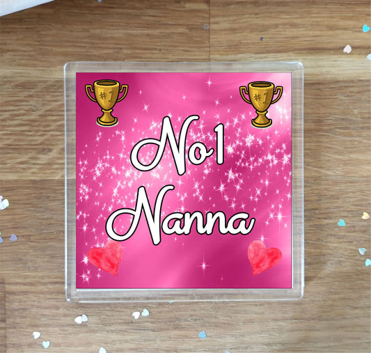 Nanna Coaster Gift - Number One Nanna - Fun Cute Novelty Family Present