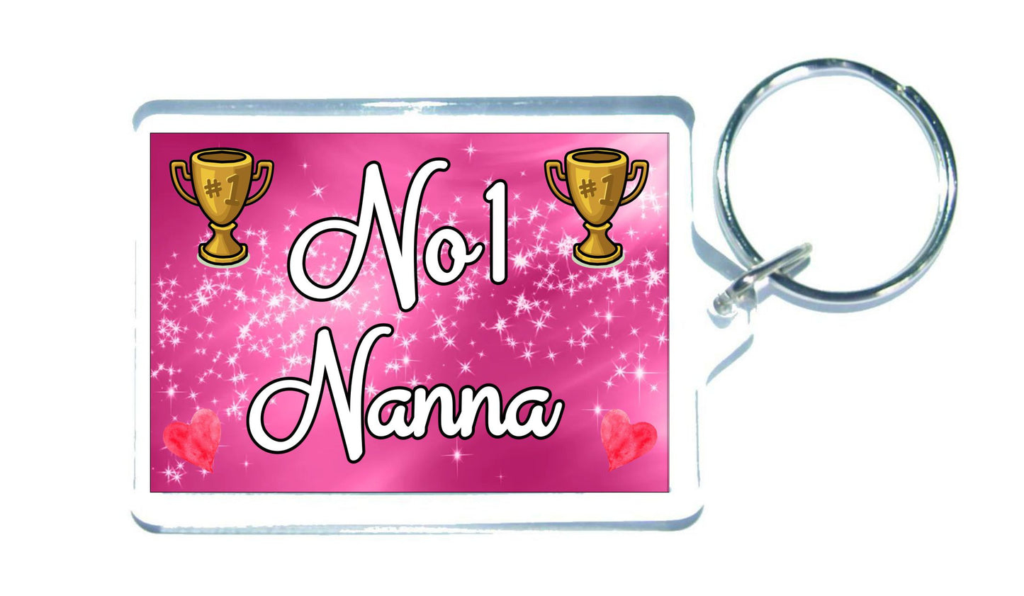 Nanna Keyring Gift - Number One Nanna - Cute Fun Novelty Family Present
