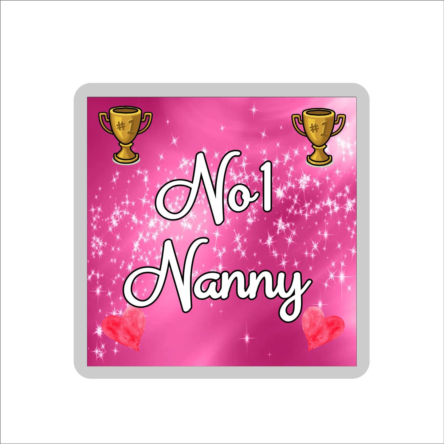 Nanny Coaster Gift - Number One Nanny - Fun Cute Novelty Family Present