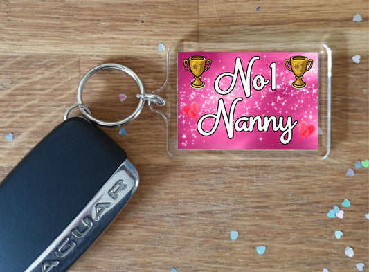 Nanny Keyring Gift - Number One Nanny - Cute Fun Novelty Family Present