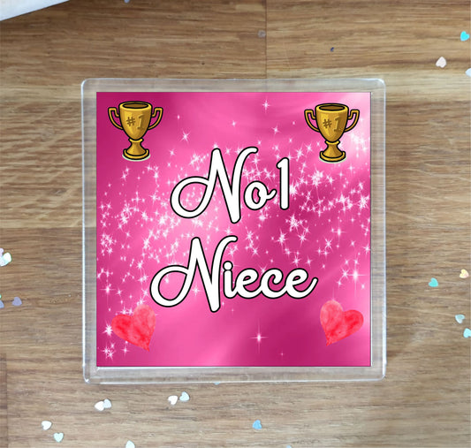 Niece Coaster Gift - Number One Niece - Fun Cute Novelty Family Present