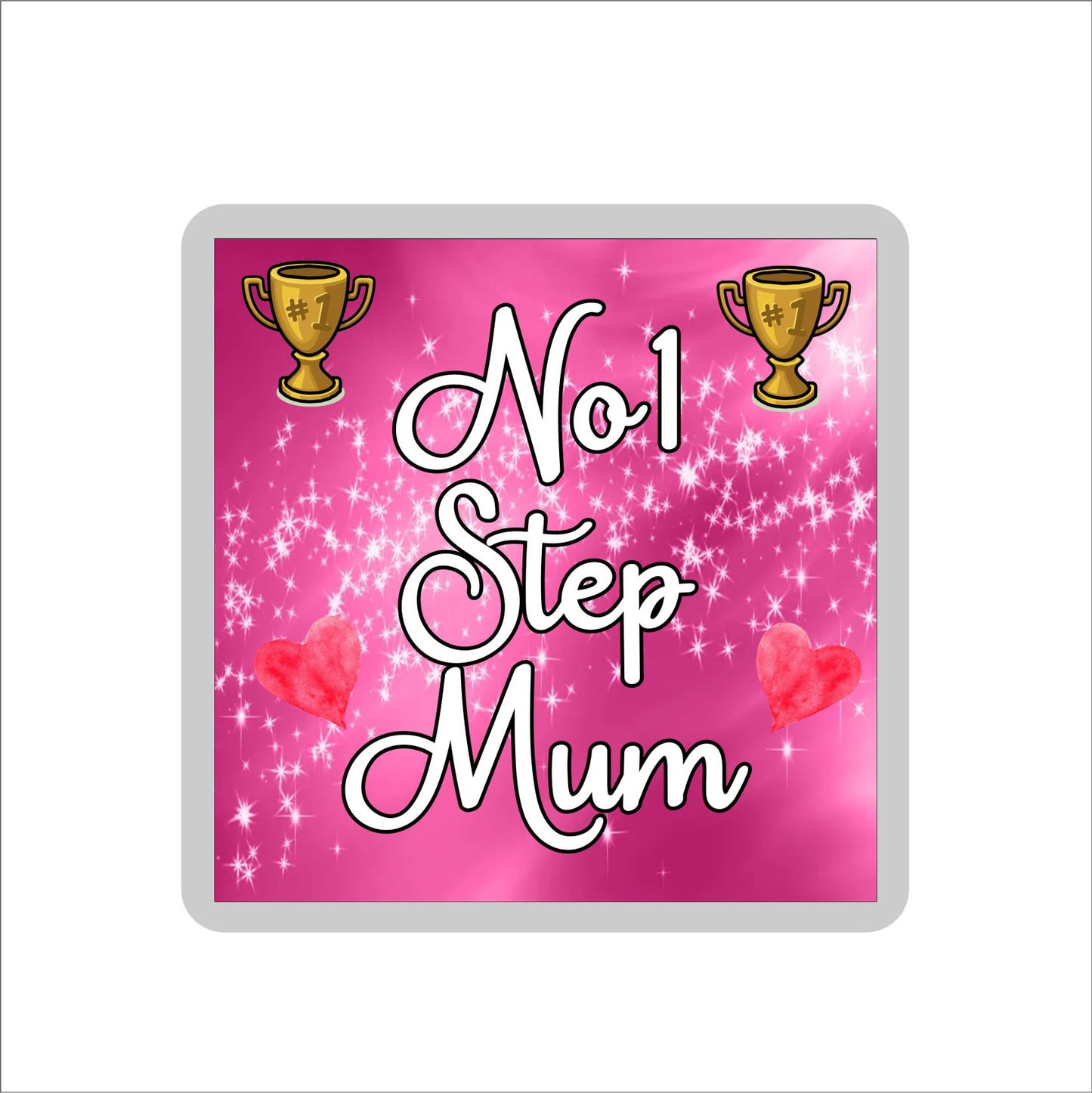 Step Mum Coaster Gift - Number One Step Mum - Fun Cute Novelty Family Present