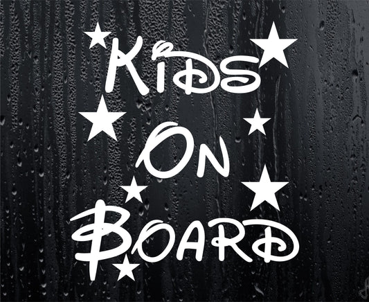 Car Sticker Kids On Board Funny Novelty Van Cute Cartoon Kids Window Bumper Boot Door Decal