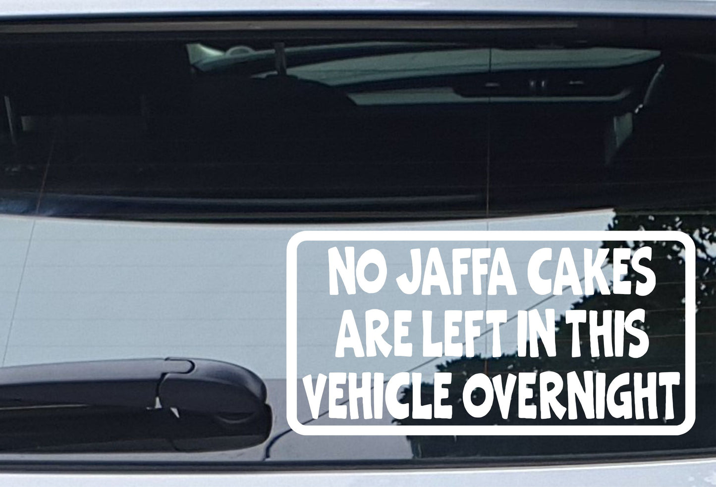 Car Sticker No Jaffa Cakes Are Left In Vehicle Overnight Funny Novelty Van Window Bumper Boot Door Decal