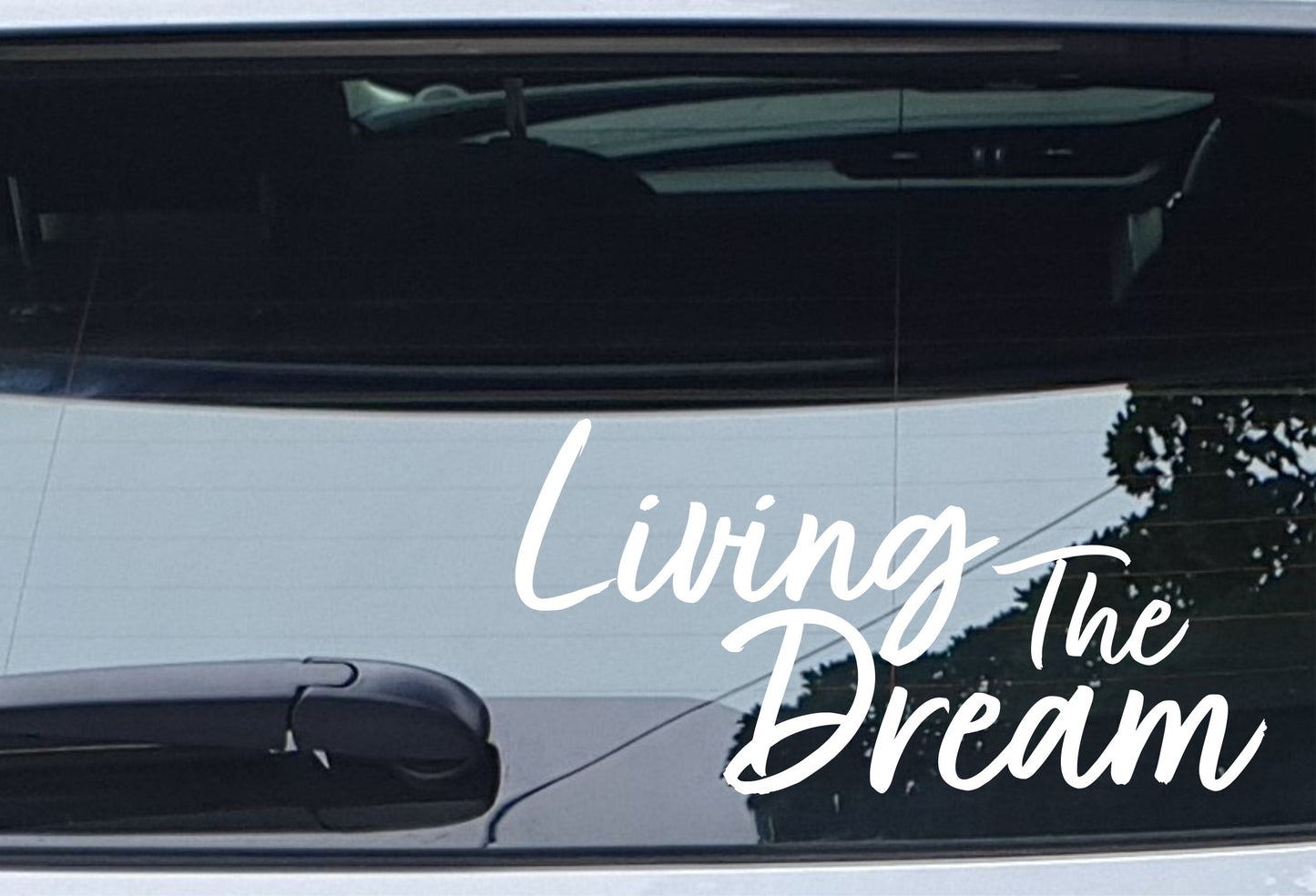 Living The Dream Car Van Sticker Funny Joke Motorhome Campervan 4x4 4WD Off Road Truck Bumper Boot Door Window Decal