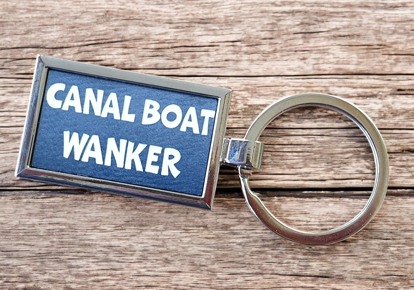 Boating Keyring Gift - Canal Boat Wanker - Nice Fun Cute Cheeky Metal Key Chain Novelty Present