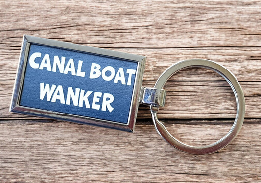 Boating Keyring Gift - Canal Boat Wanker - Nice Fun Cute Cheeky Metal Key Chain Novelty Present