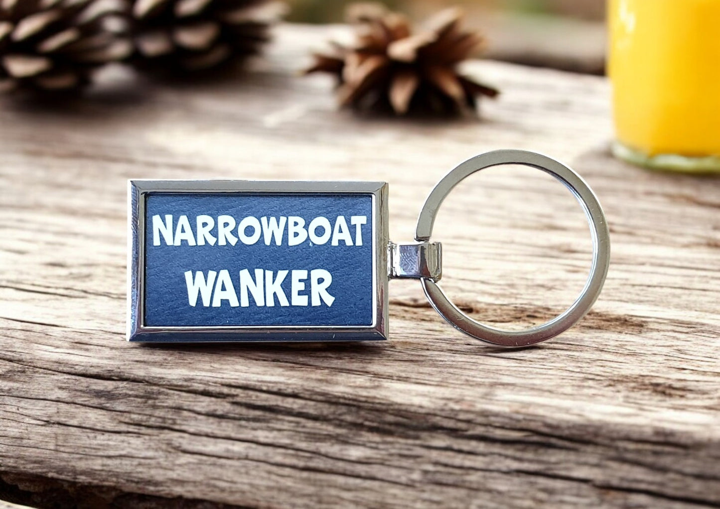 Boating Keyring Gift - Narrowboat Wanker - Nice Fun Cute Cheeky Metal Key Chain Novelty Present