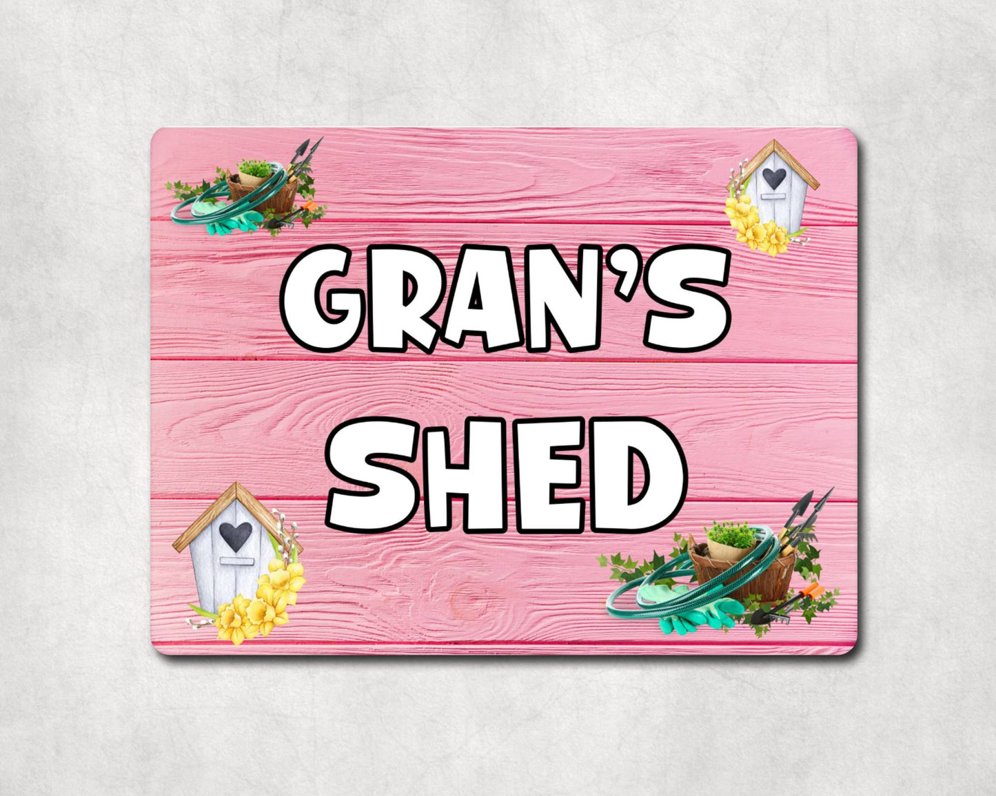 Gran Metal Sign Gift - Gran's Shed - Cute Fun Novelty Family Aluminium Present