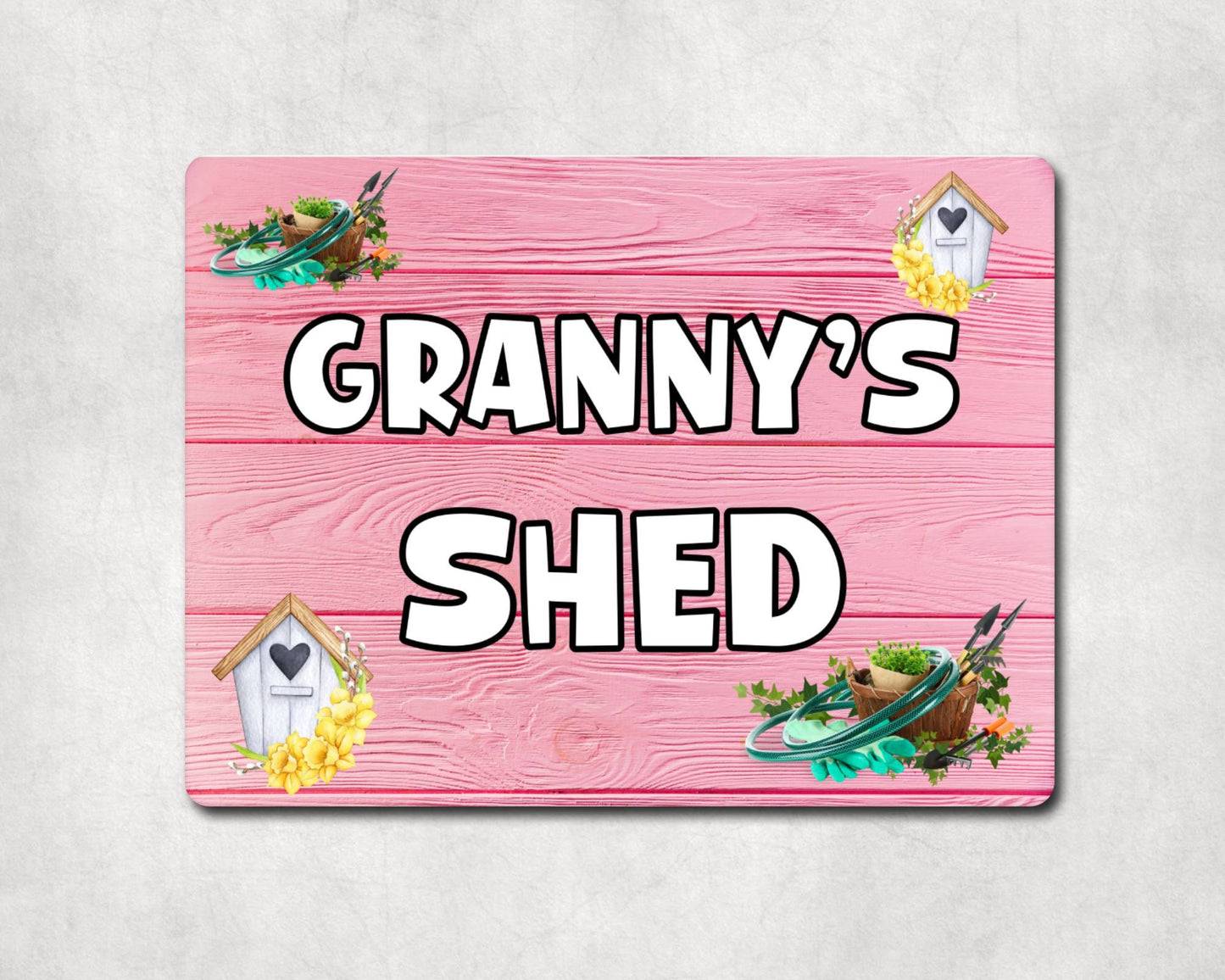 Granny Metal Sign Gift - Granny's Shed - Cute Fun Novelty Family Aluminium Present