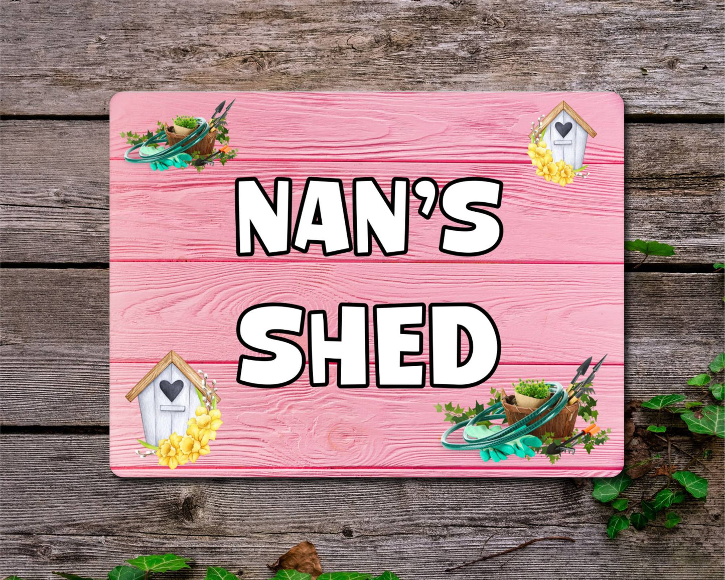 Nan Metal Sign Gift - Nan's Shed - Cute Fun Novelty Family Aluminium Present