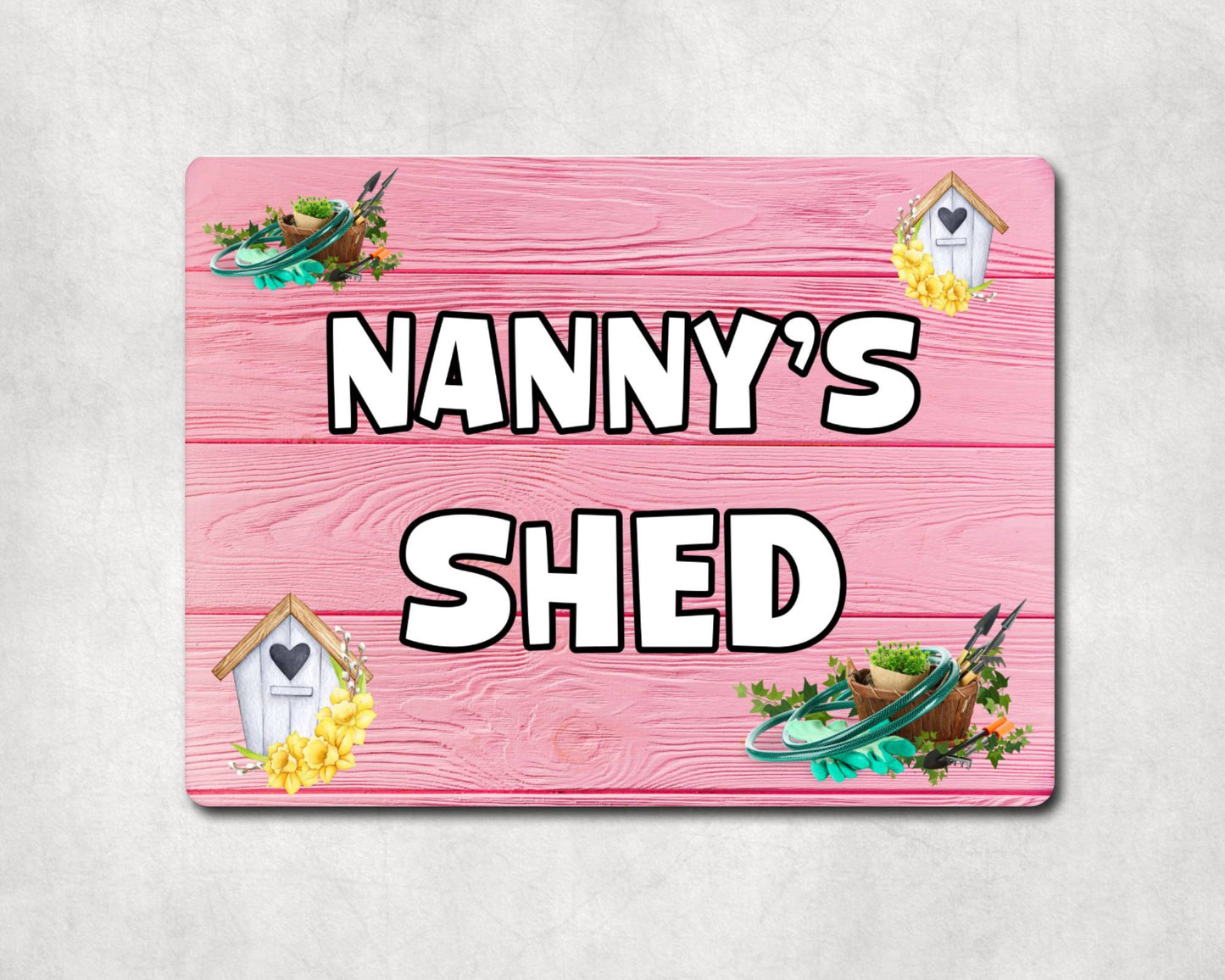 Nanny Metal Sign Gift - Nanny's Shed - Cute Fun Novelty Family Aluminium Present