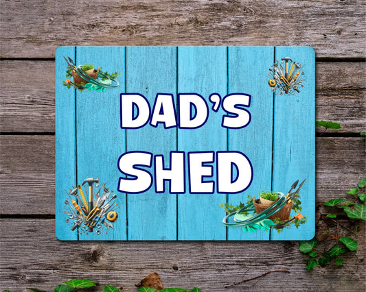 Dad Metal Sign Gift - Dad's Shed - Cute Fun Novelty Family Aluminium Present