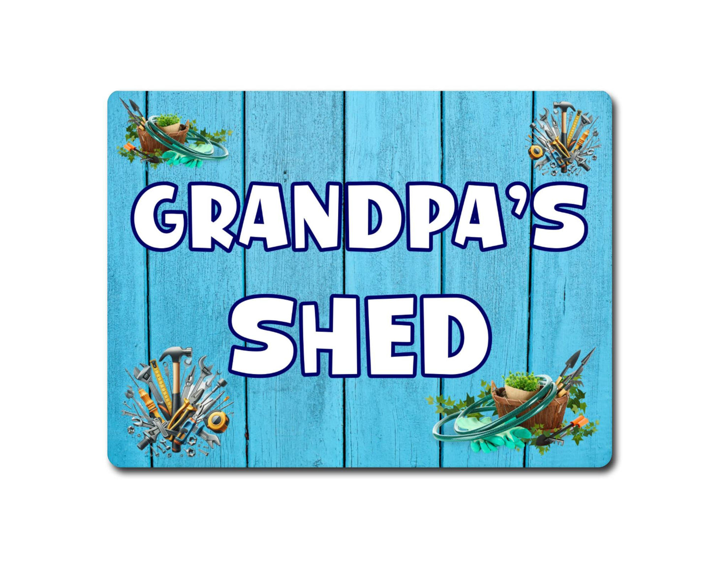Grandpa Metal Sign Gift - Grandpa's Shed - Cute Fun Novelty Family Aluminium Present