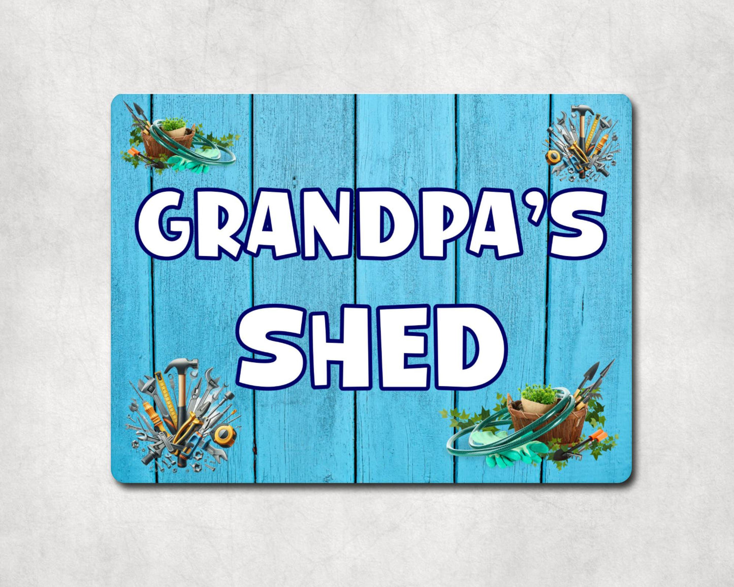Grandpa Metal Sign Gift - Grandpa's Shed - Cute Fun Novelty Family Aluminium Present