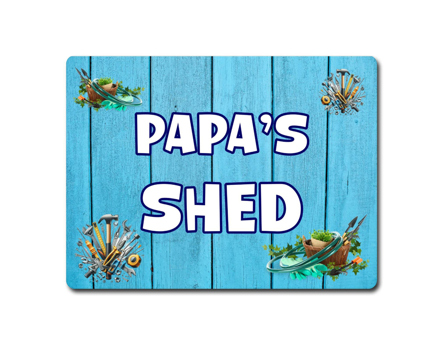 Papa Metal Sign Gift - Papa's Shed - Cute Fun Novelty Family Aluminium Present