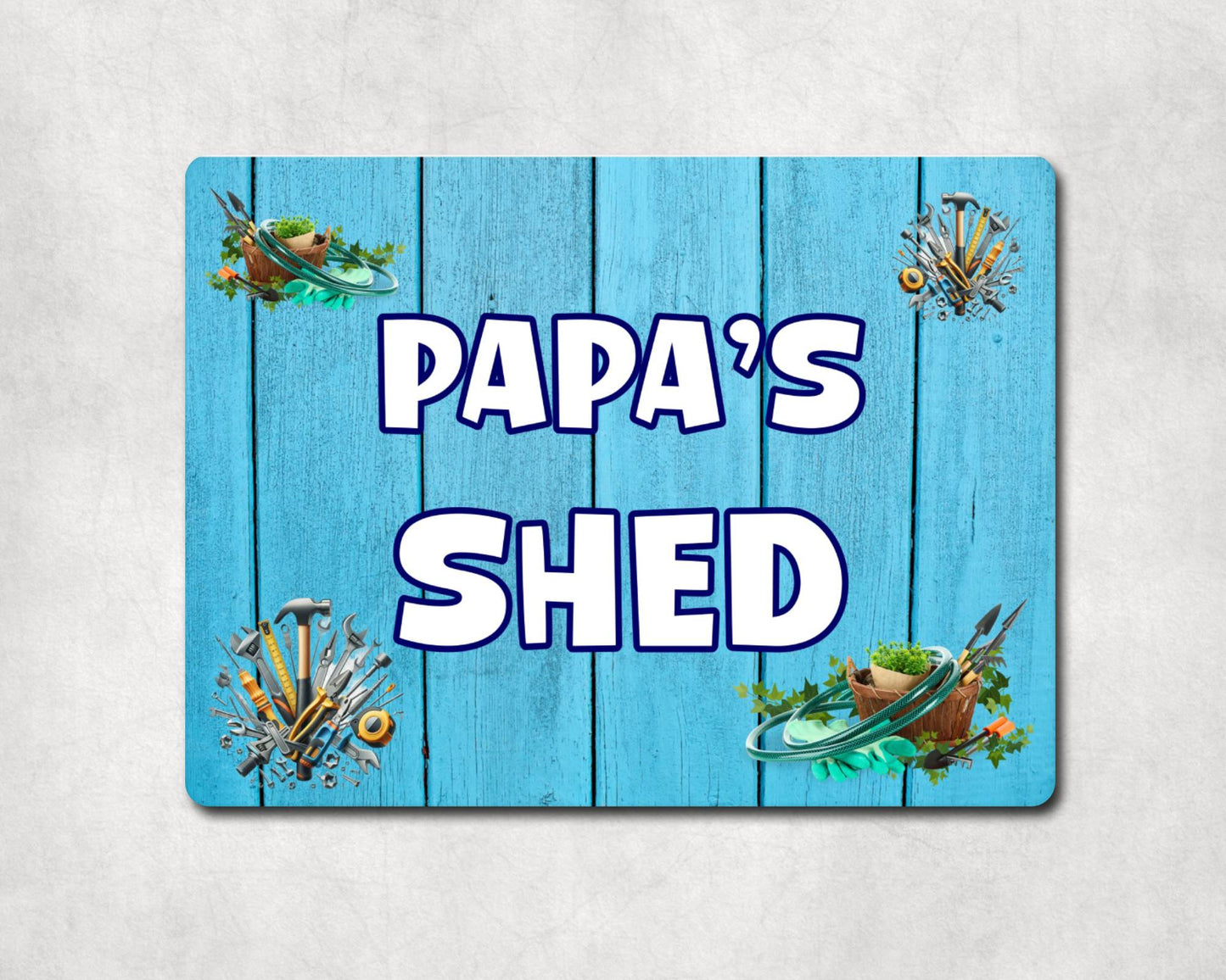 Papa Metal Sign Gift - Papa's Shed - Cute Fun Novelty Family Aluminium Present