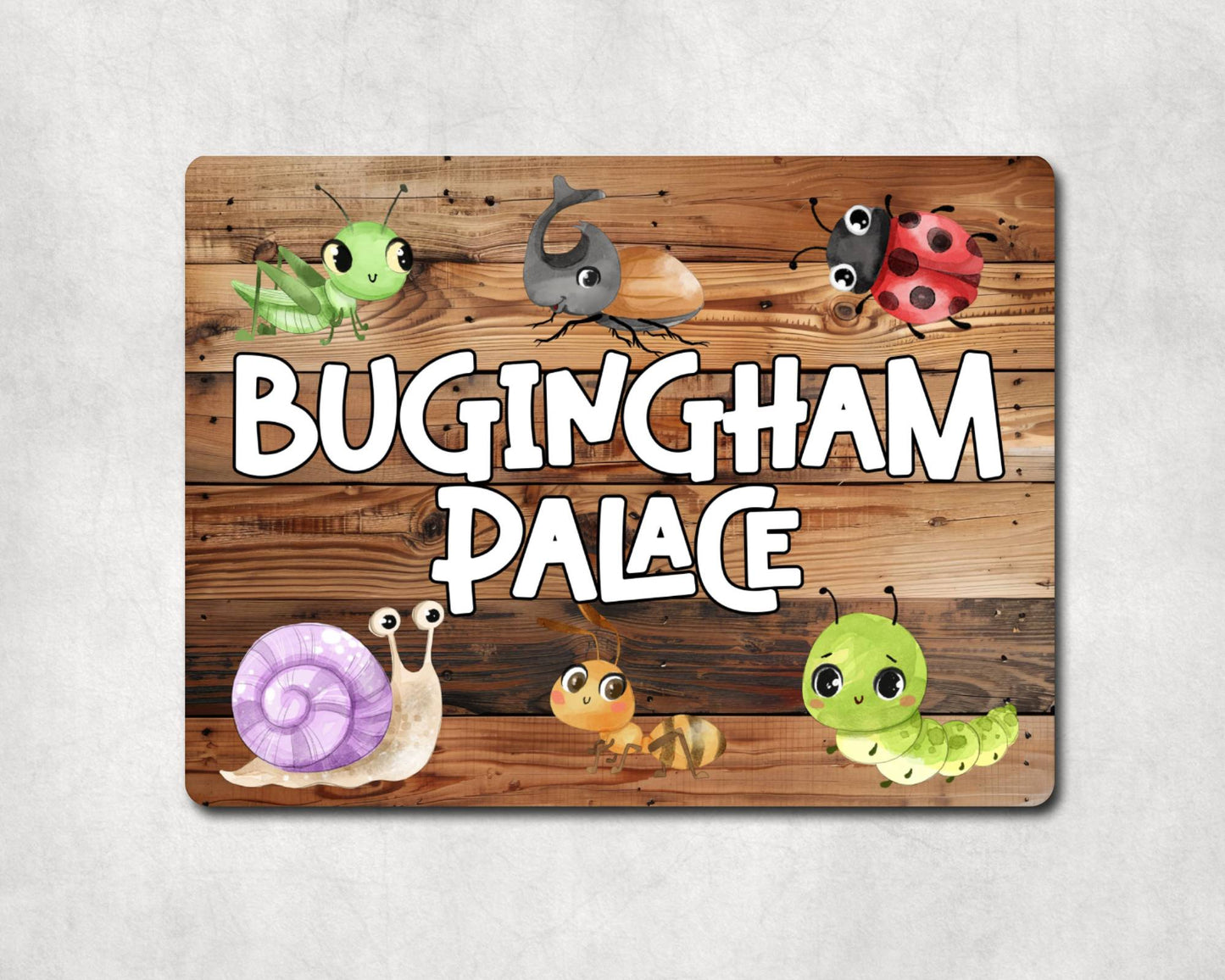 Insect Metal Sign Gift - Bugingham Palace - Cute Fun Novelty Family Aluminium Animal Present