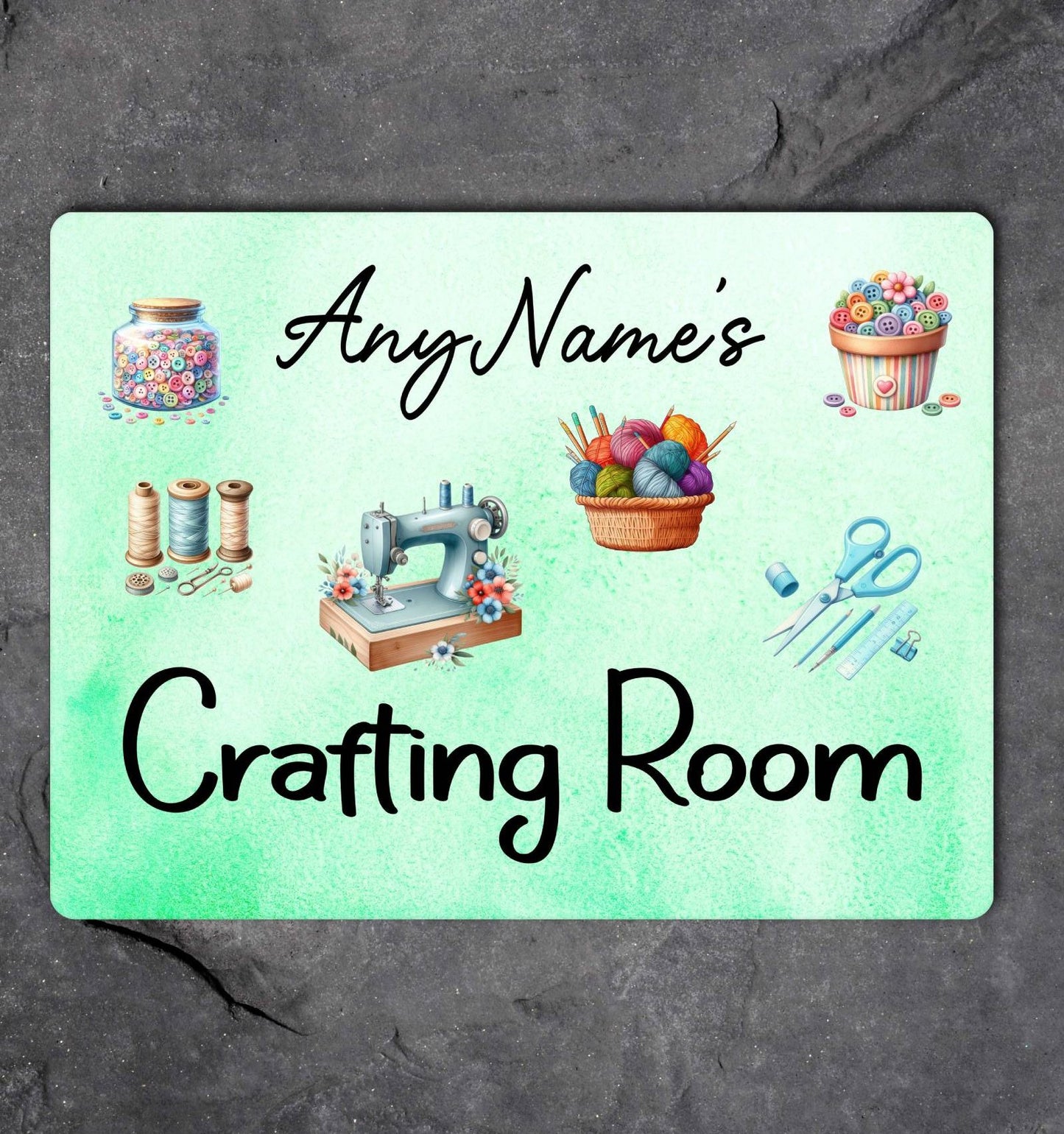 Craft Metal Sign Gift - Any Names Crafting Room - Cute Fun Novelty Family Aluminium Present