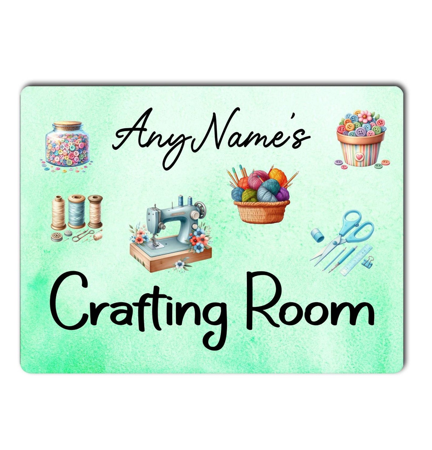 Craft Metal Sign Gift - Any Names Crafting Room - Cute Fun Novelty Family Aluminium Present