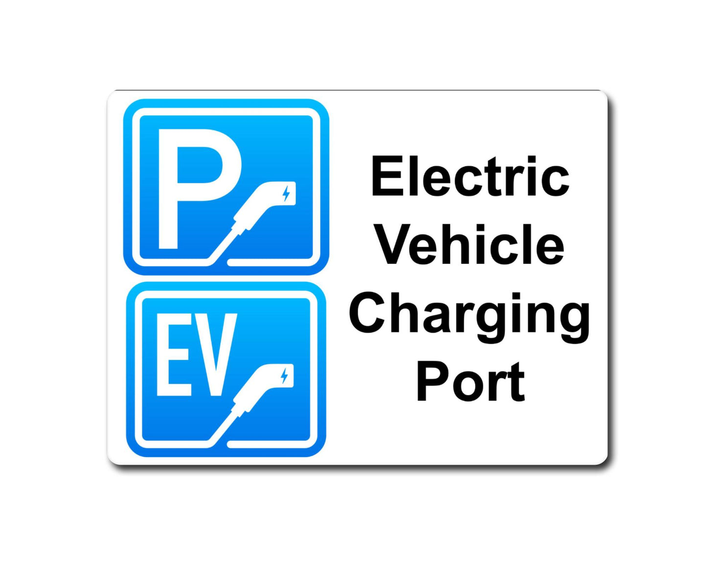 Car Metal Sign Gift - Electric Vehicle Charging Port - Cute Fun Novelty Family Aluminium Present