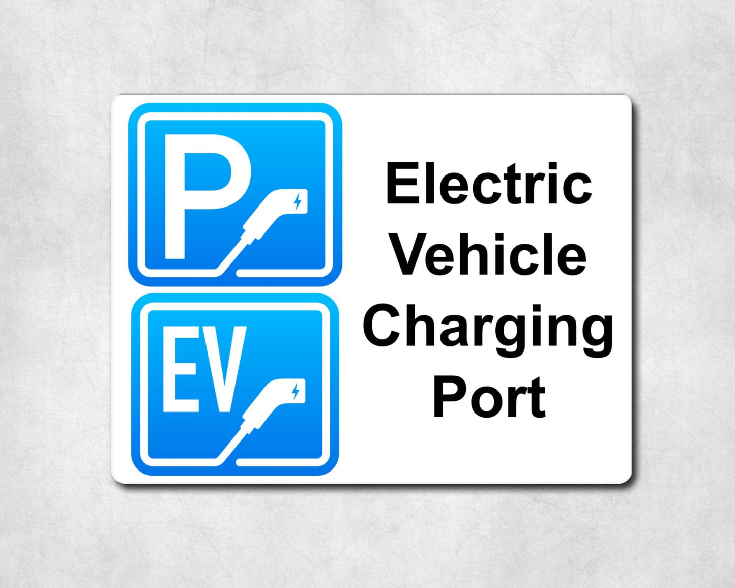 Car Metal Sign Gift - Electric Vehicle Charging Port - Cute Fun Novelty Family Aluminium Present