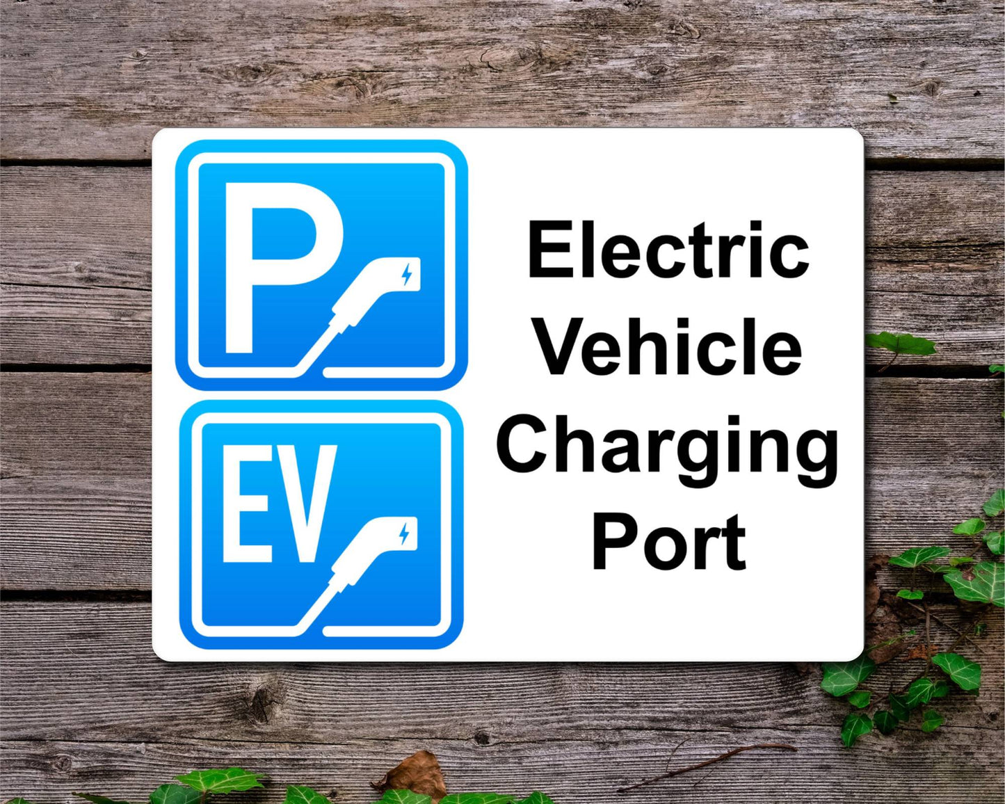Car Metal Sign Gift - Electric Vehicle Charging Port - Cute Fun Novelty Family Aluminium Present