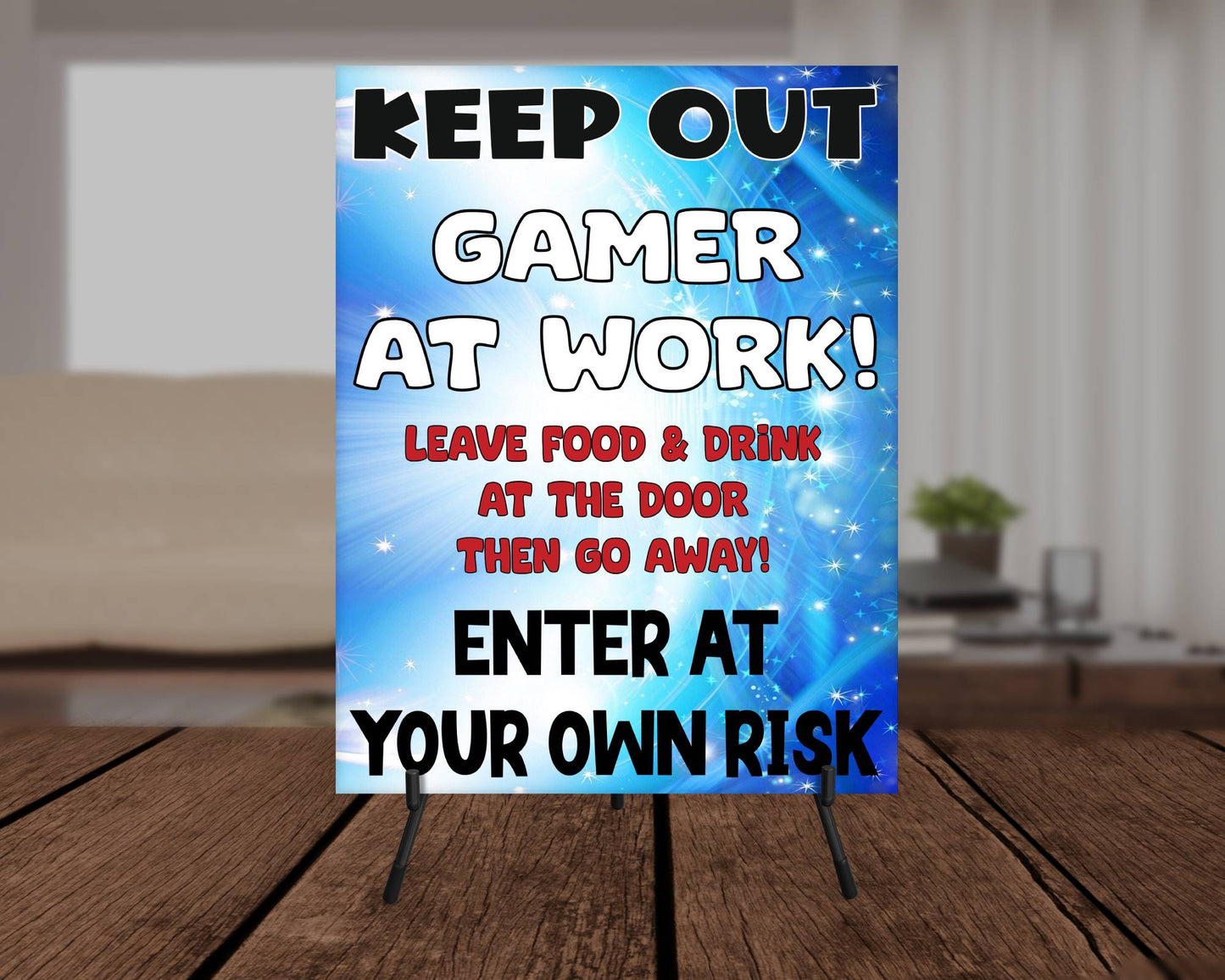 Gaming Metal Sign Gift - Keep Out - Gamer At Work - Cute Fun Novelty Aluminium Present