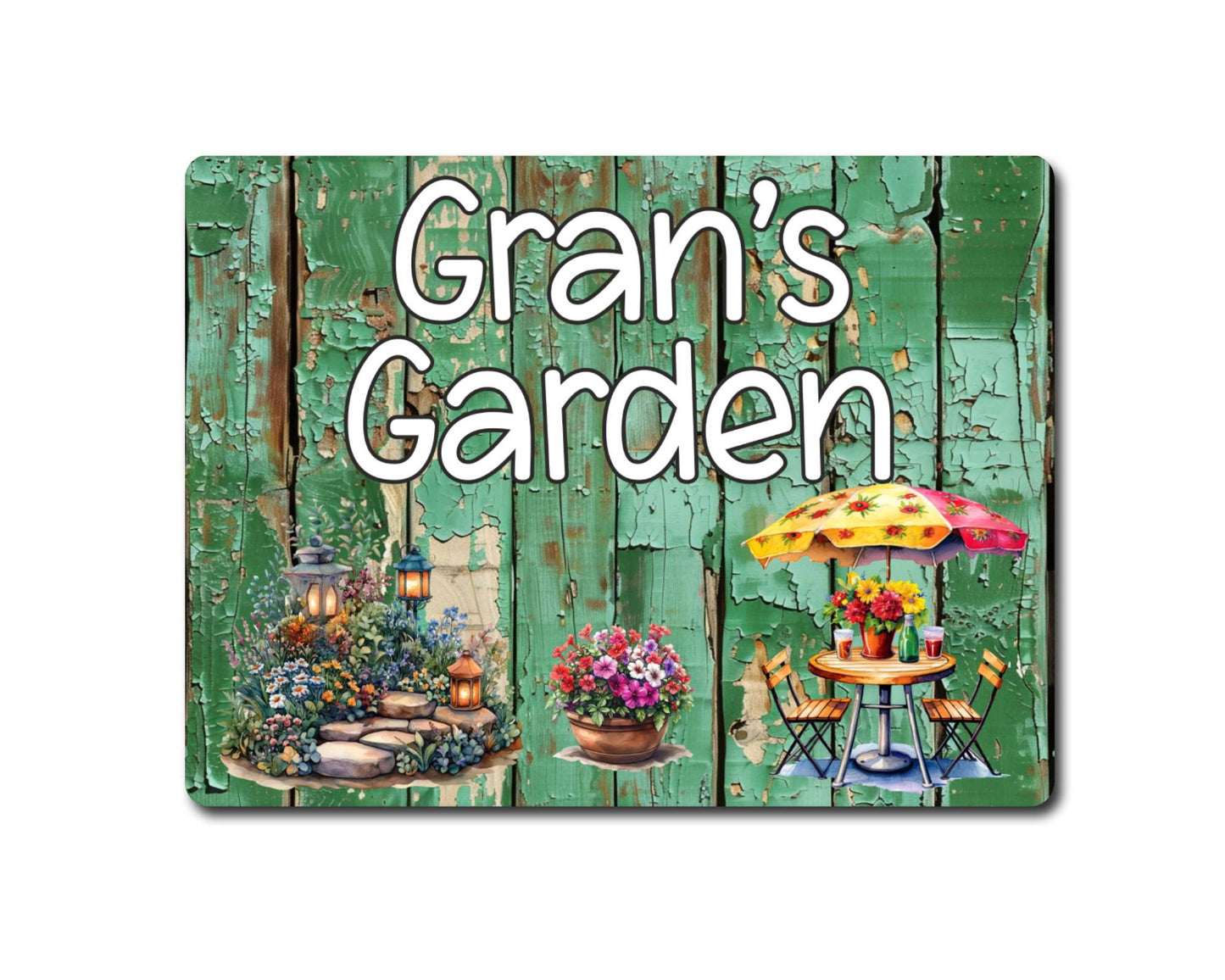 Grandparent Allotment Metal Sign Gift - Gran's Garden - Cute Fun Novelty Family Aluminium Animal Present