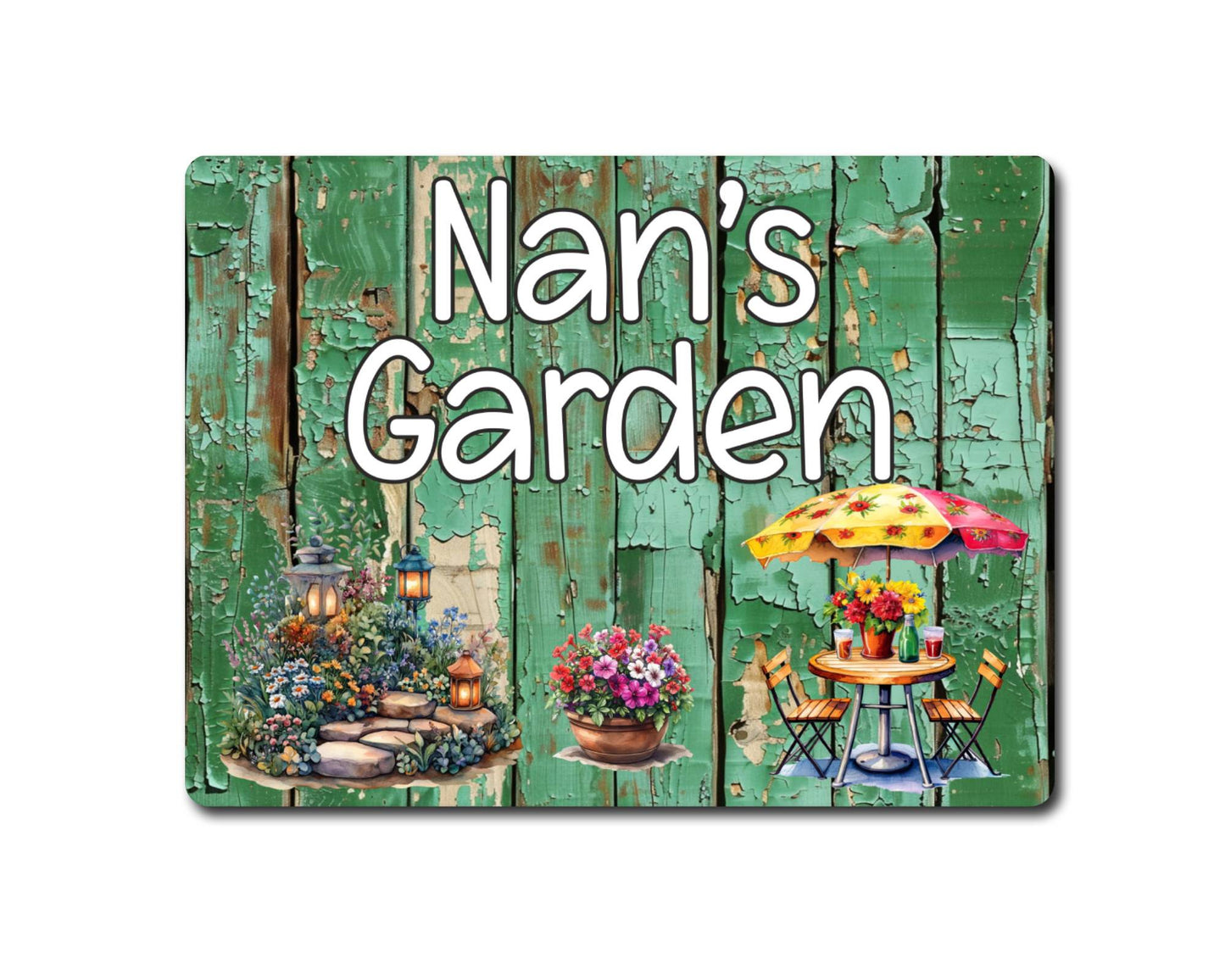 Grandparent Allotment Metal Sign Gift - Nan's Garden - Cute Fun Novelty Family Aluminium Animal Present