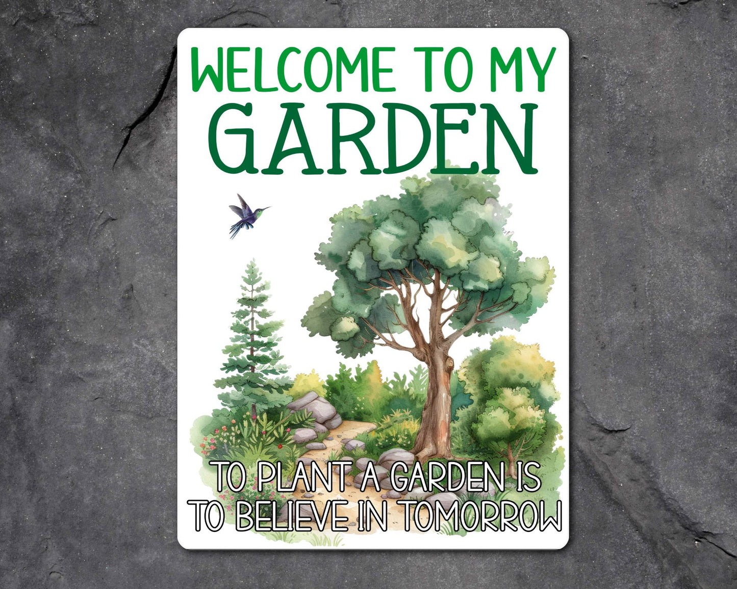 Garden Metal Sign Gift - Welcome To My Garden - Cute Fun Novelty Family Aluminium Present