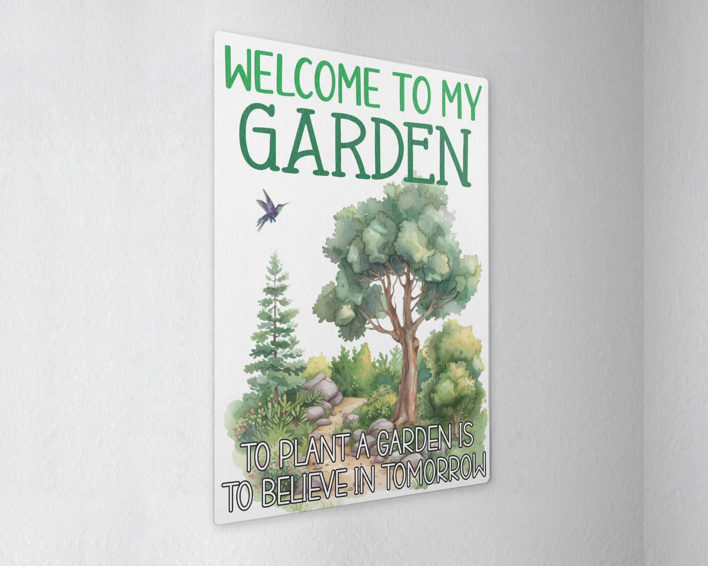 Garden Metal Sign Gift - Welcome To My Garden - Cute Fun Novelty Family Aluminium Present