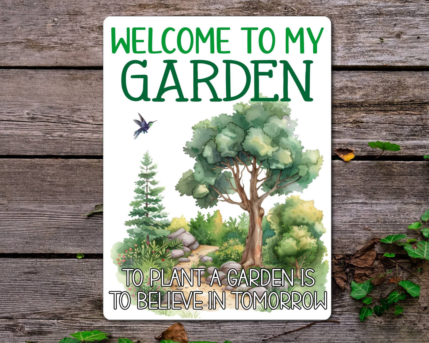 Garden Metal Sign Gift - Welcome To My Garden - Cute Fun Novelty Family Aluminium Present