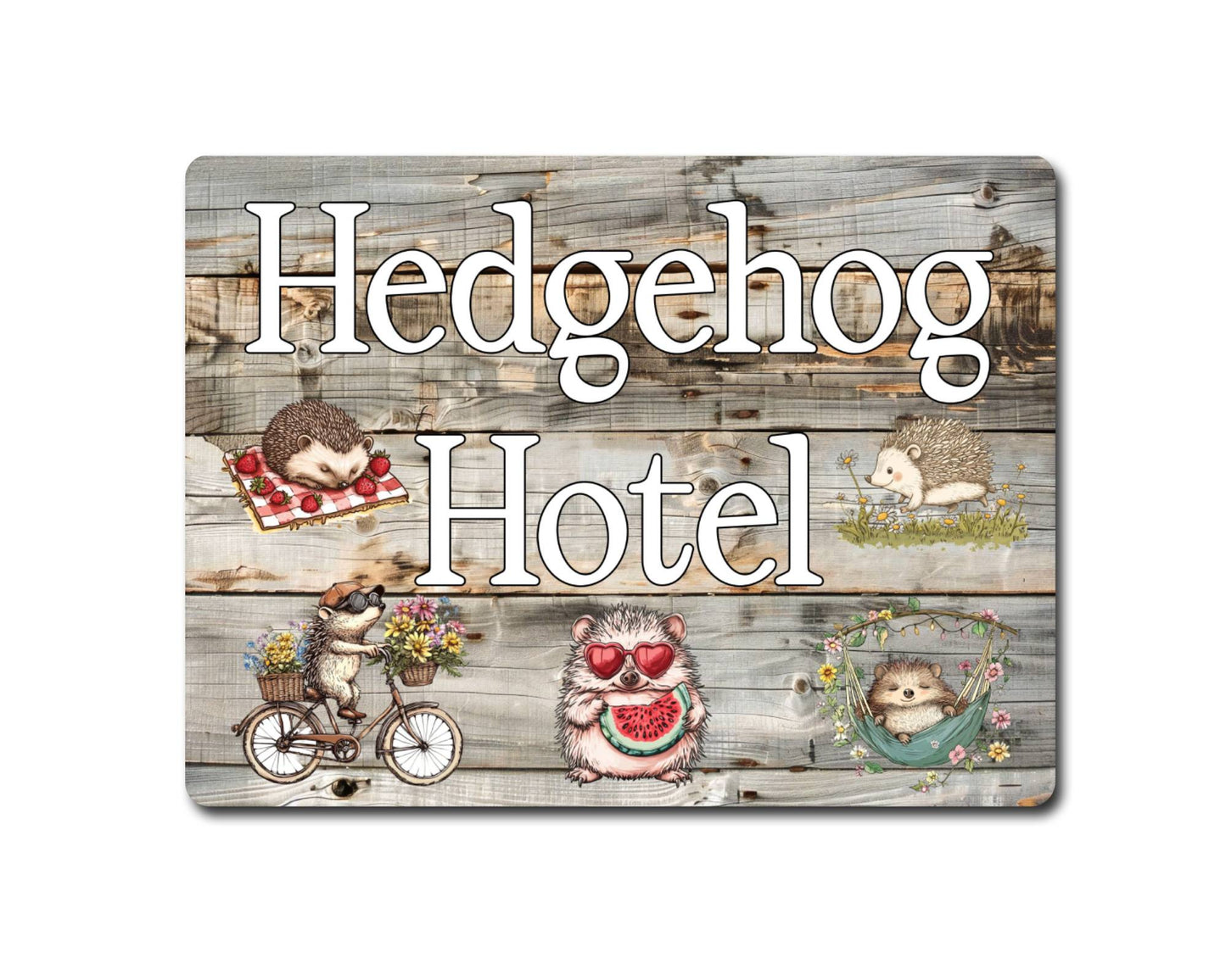 Hedgehogs Metal Sign Gift - Hedgehog Hotel - Cute Fun Novelty Family Animal Aluminium Present