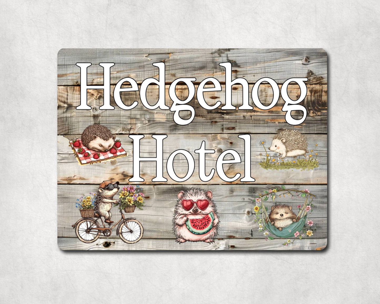 Hedgehogs Metal Sign Gift - Hedgehog Hotel - Cute Fun Novelty Family Animal Aluminium Present